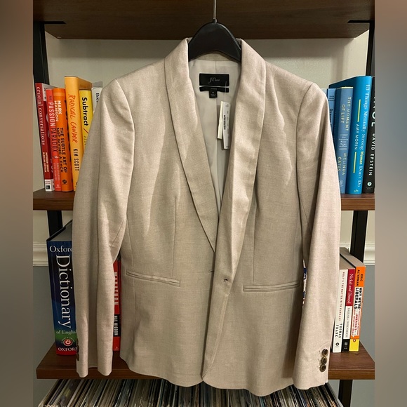 Sz 0 J. Crew Parke stretch linen women’s blazer NWT